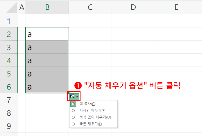 문자의 자동 채우기3