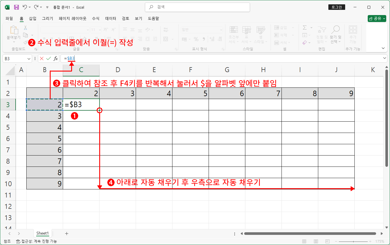 구구단4