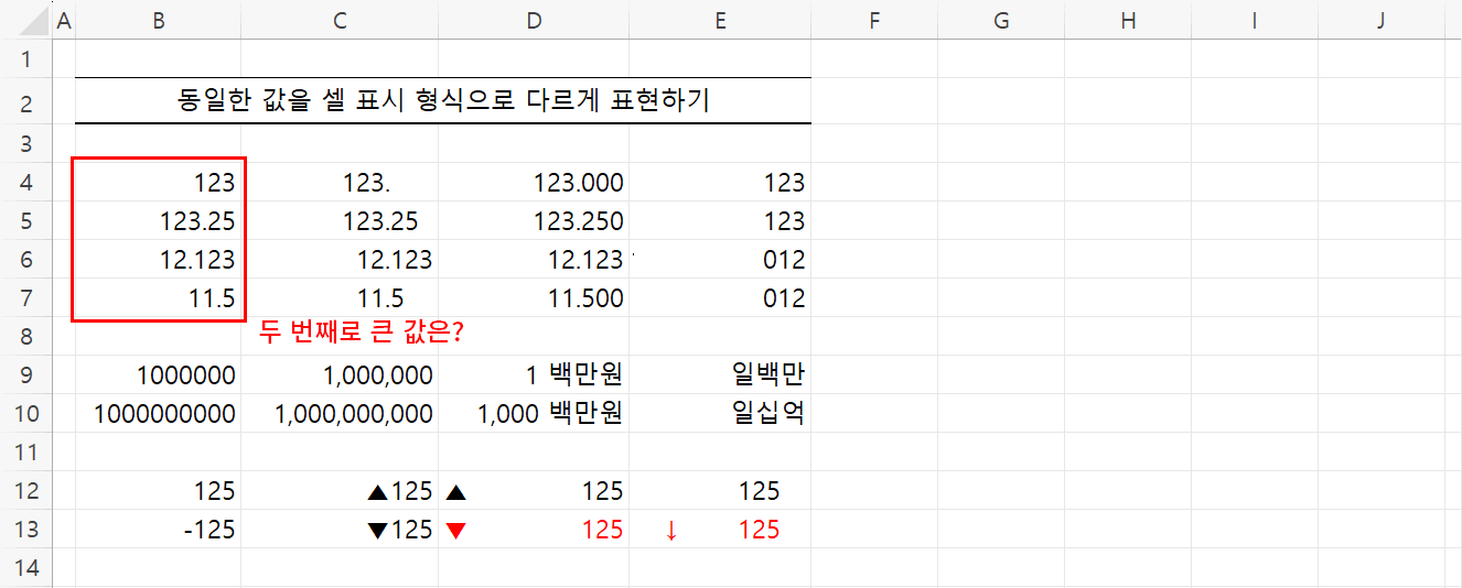 셀 표시 형식1