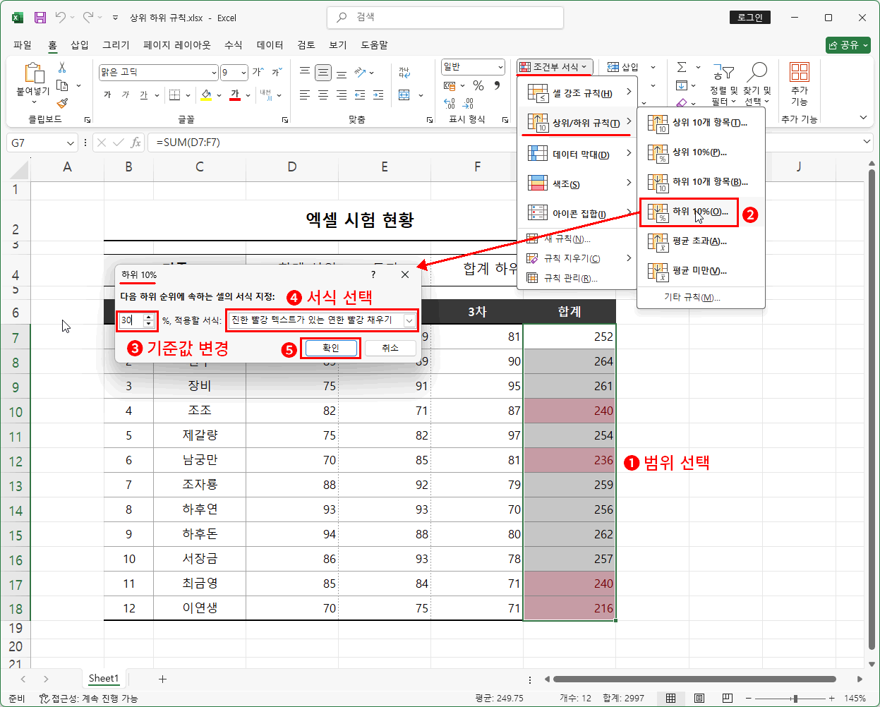 하위 30% 적용