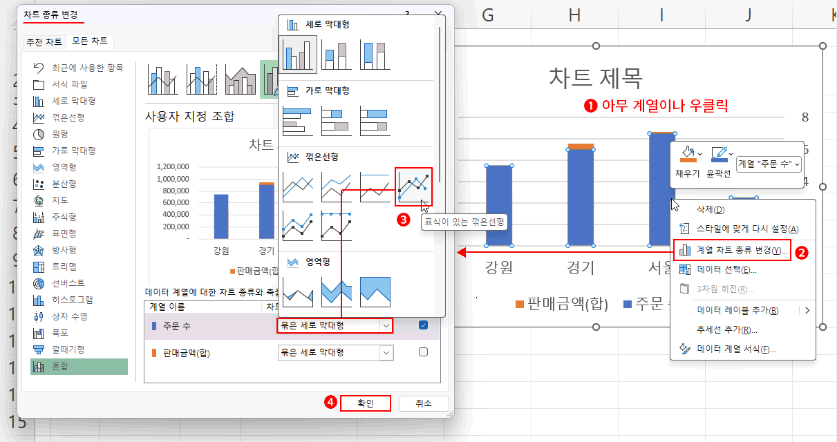 차트 종류 변경