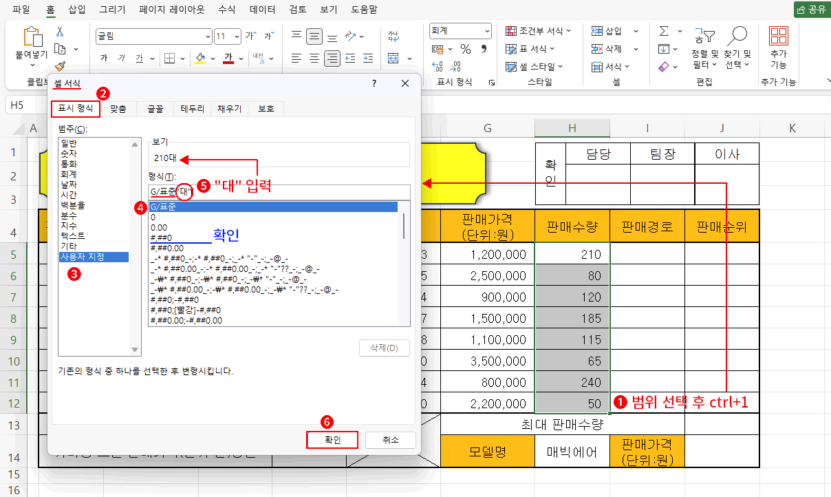 사용자 지정 표시 형식1