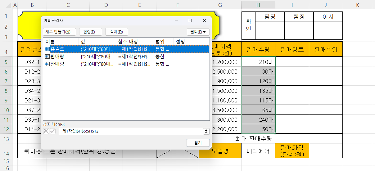 이름 관리자 새로 만들기 결과