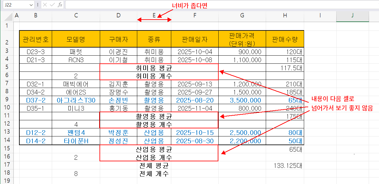너비 조정을 해야 하는 경우