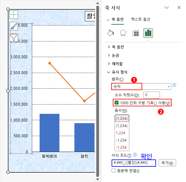 숫자+1,000 단위 구분 기호